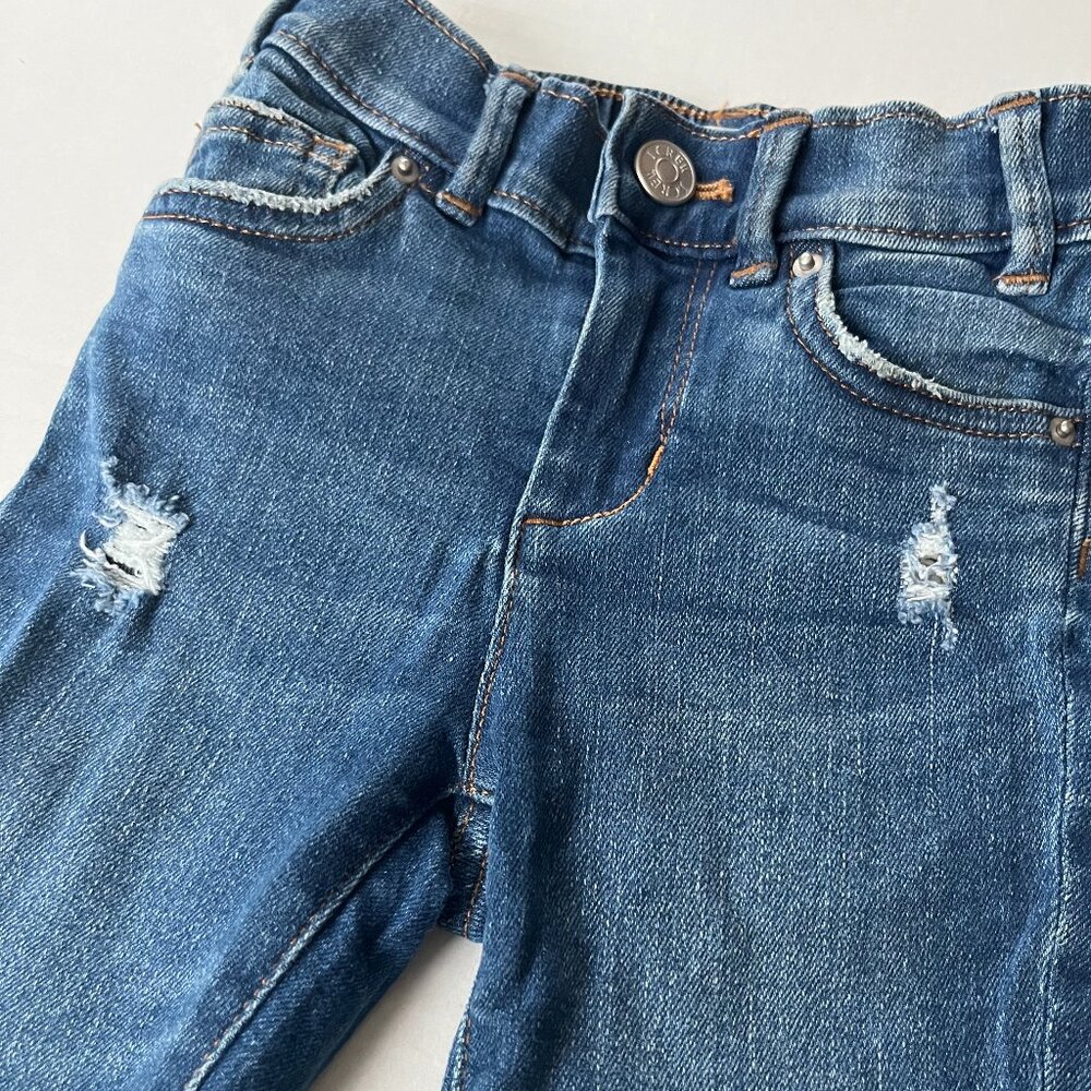 Girl - 3T - Crewcuts Dark Wash Jeans with Distressing